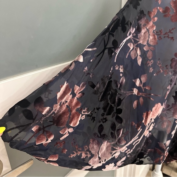 Akemi+Kin Fern Burnout Velvet Kimono Cardigan One Size Floral Dark Romantic EUC - Picture 3 of 7